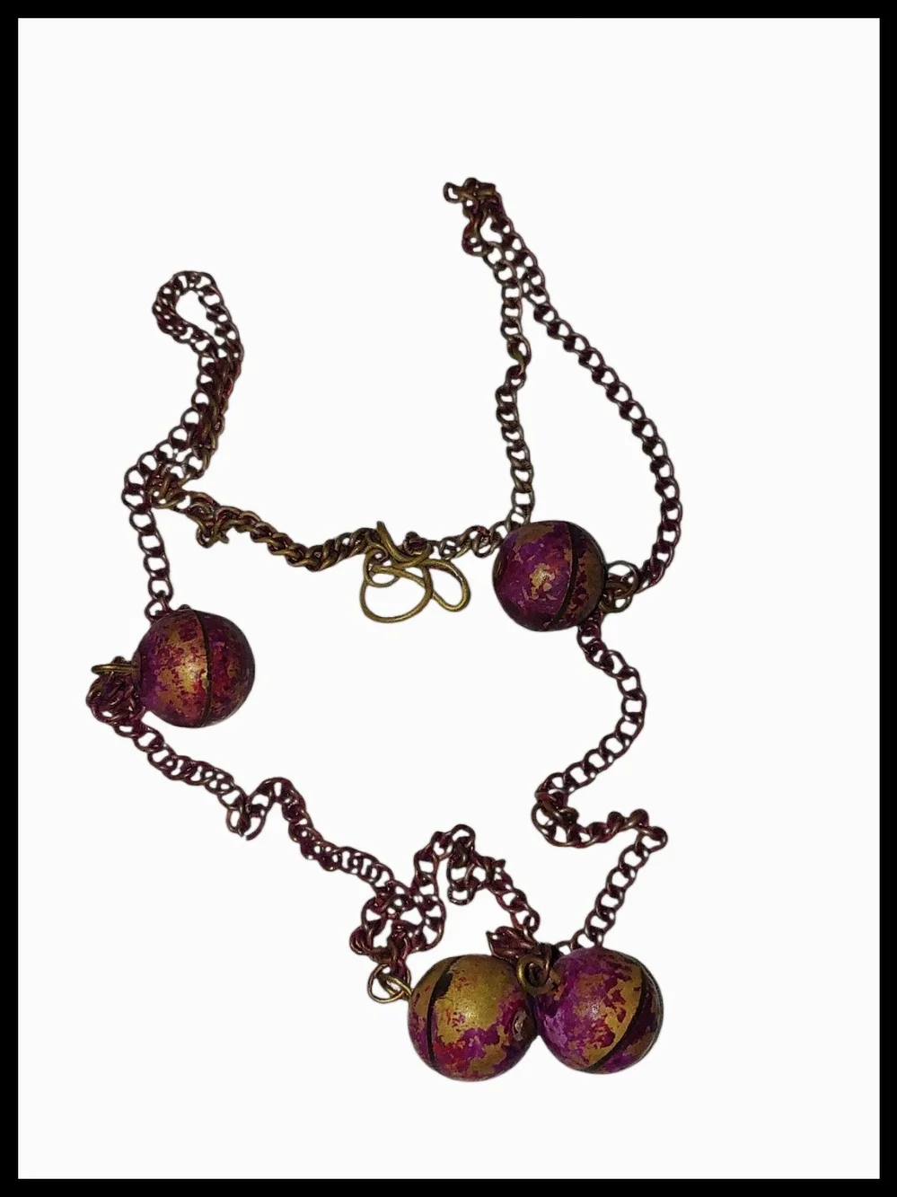 Boho Purple and Gold Tone necklace